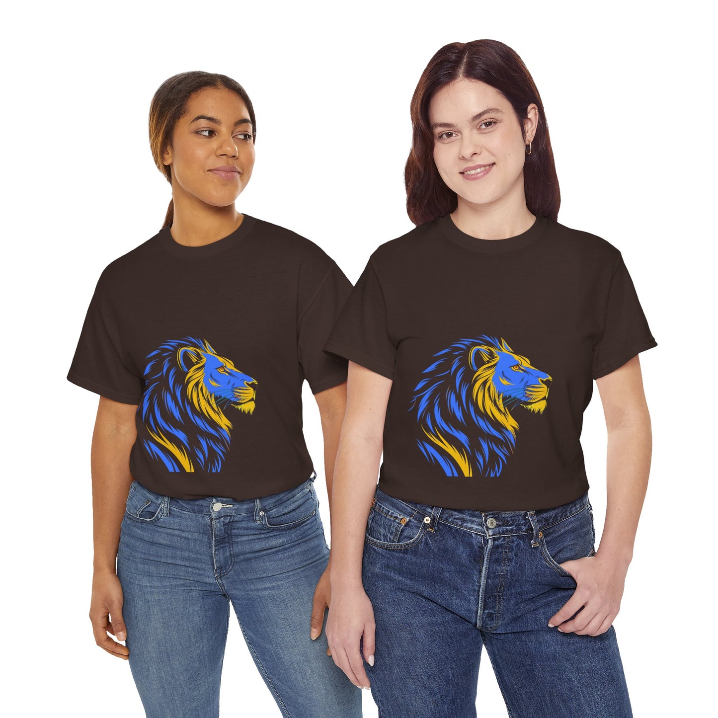 Stylish Lion Graphic Tee for Animal Lovers, Unisex Heavy Cotton T-Shirt, Casual Wear, Birthday Gift, Nature Lover's Top, Unique Design