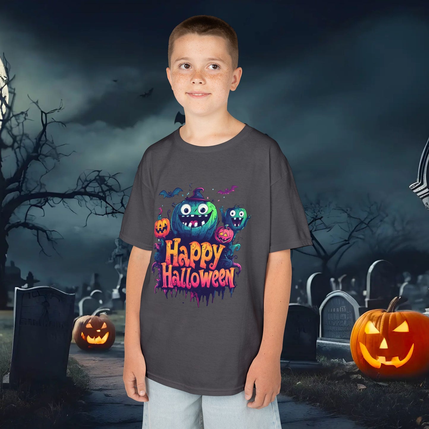 Halloween Kids Tee, Spooky T-Shirt for Children, Perfect for Halloween Parties, Trick or Treating, Gifting to Kids
