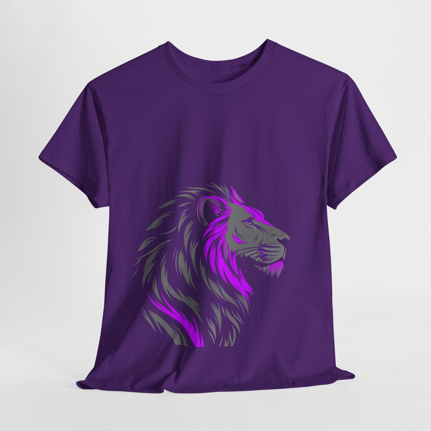 Stylish Lion Graphic Tee for Animal Lovers, Unisex Heavy Cotton T-Shirt, Casual Wear, Birthday Gift, Nature Lover's Top, Unique Design