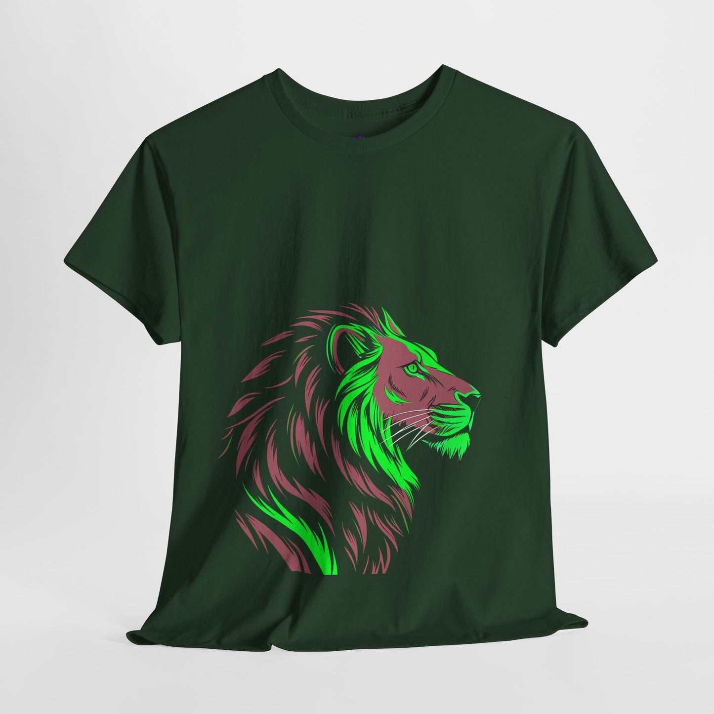 Stylish Lion Graphic Tee for Animal Lovers, Unisex Heavy Cotton T-Shirt, Casual Wear, Birthday Gift, Nature Lover's Top, Unique Design