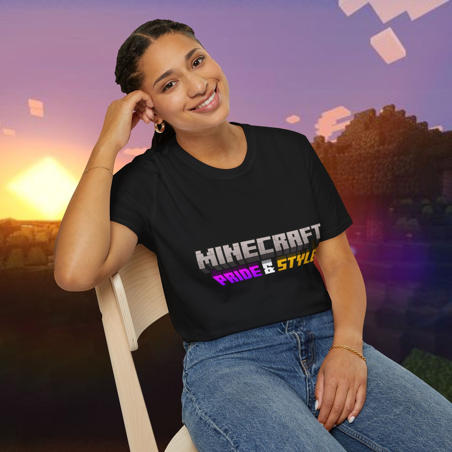 Minecraft Pride & Style T-Shirt for Game Lovers, Unisex Graphic Tee for Pride Events, Casual Wear, Gamer Gift, Comfortable Fashion