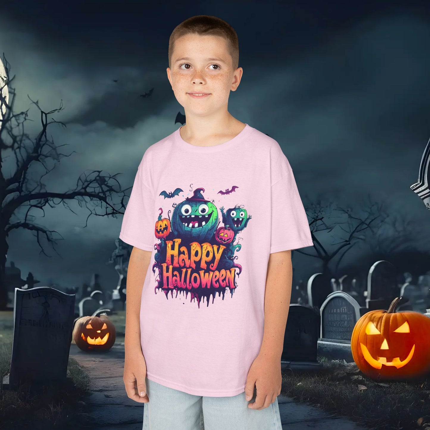 Halloween Kids Tee, Spooky T-Shirt for Children, Perfect for Halloween Parties, Trick or Treating, Gifting to Kids