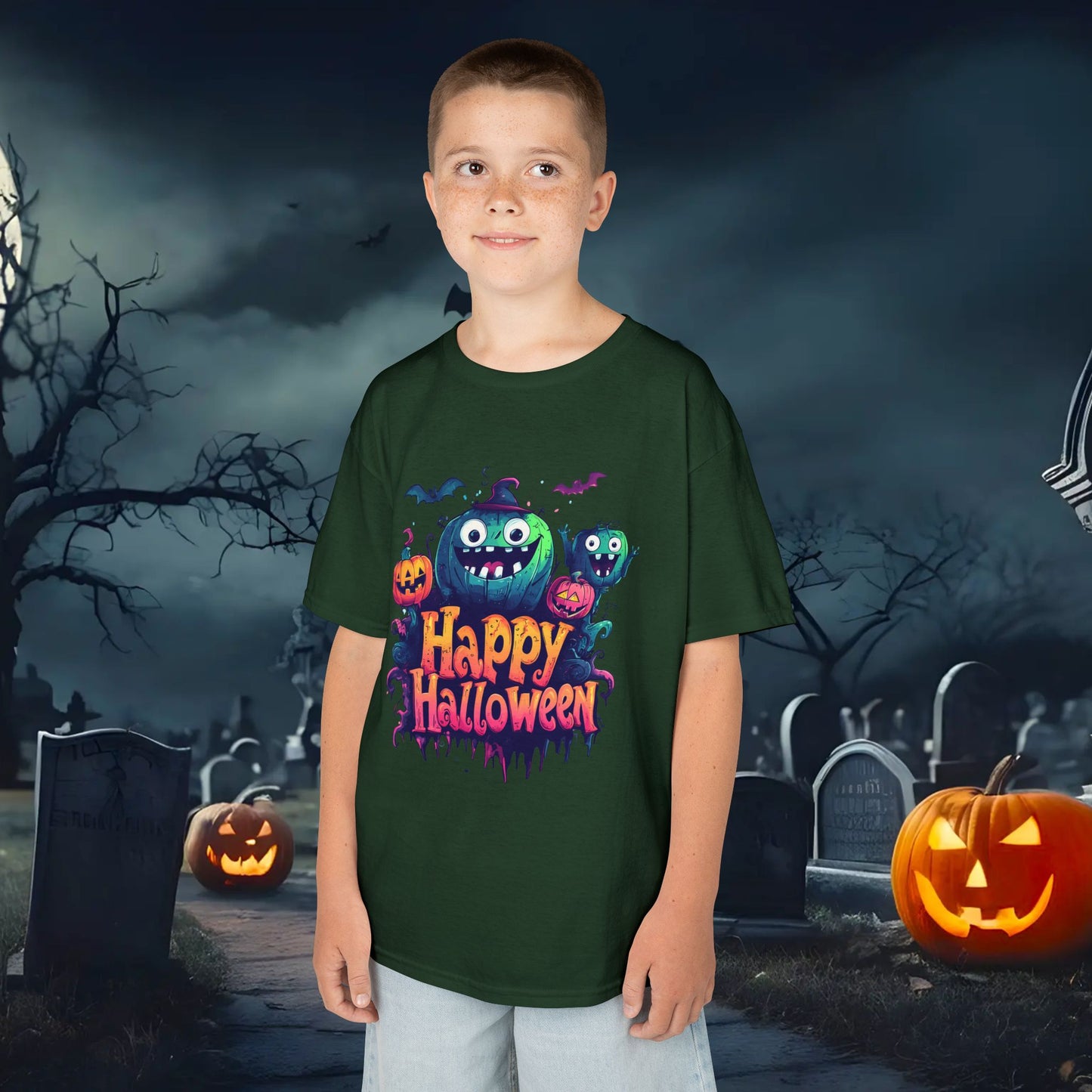 Halloween Kids Tee, Spooky T-Shirt for Children, Perfect for Halloween Parties, Trick or Treating, Gifting to Kids