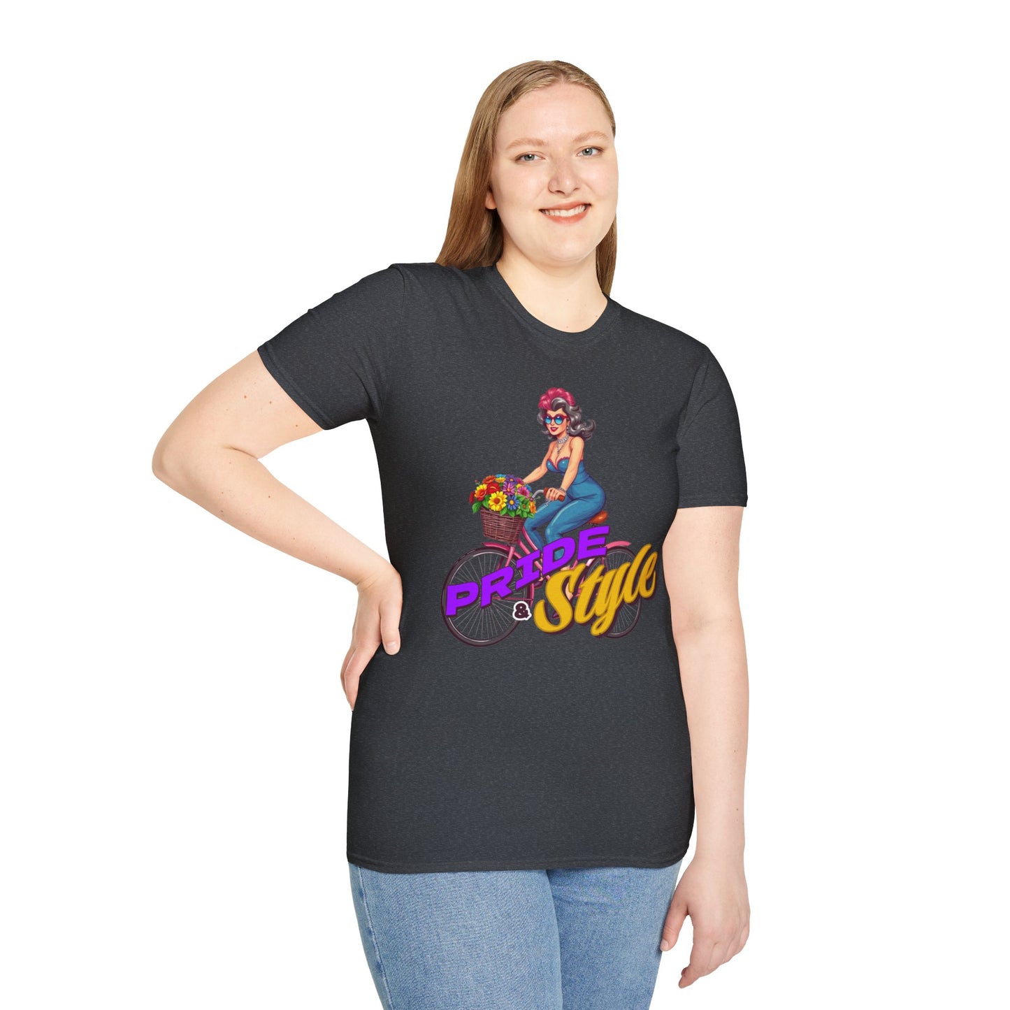 Pride Style Unisex T-Shirt, Fun Summer Tee, LGBTQ+ Gift, Bike Lover Shirt, Festival Wear, Colorful Pride Apparel