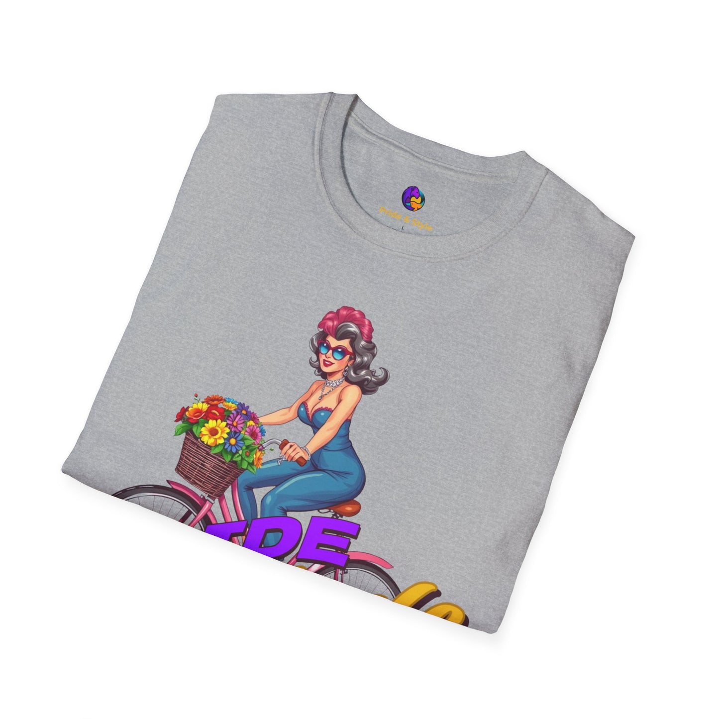 Pride Style Unisex T-Shirt, Fun Summer Tee, LGBTQ+ Gift, Bike Lover Shirt, Festival Wear, Colorful Pride Apparel