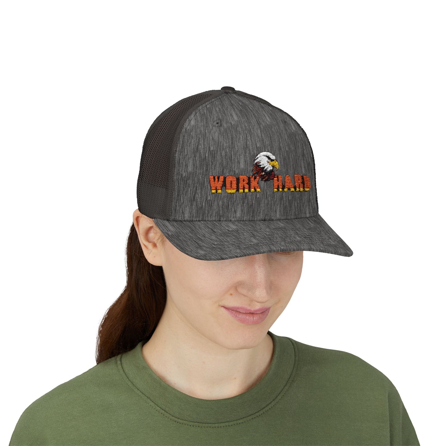 Work Hard Eagle Snapback Cap