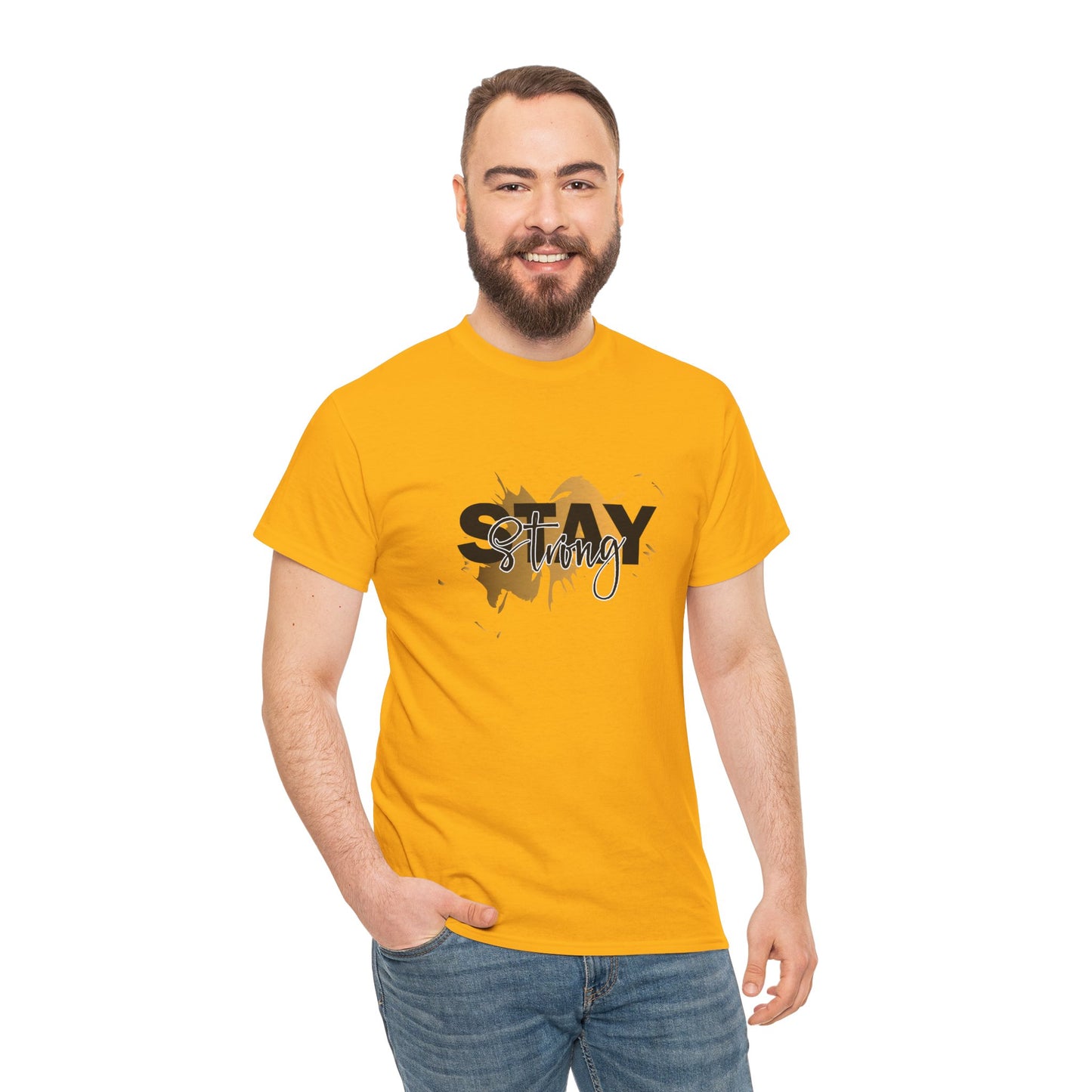 Stay Strong Unisex Heavy Cotton Tee, Inspirational T-Shirt, Motivational Apparel, Casual Wear, Gifts for Him/Her, Everyday Comfort