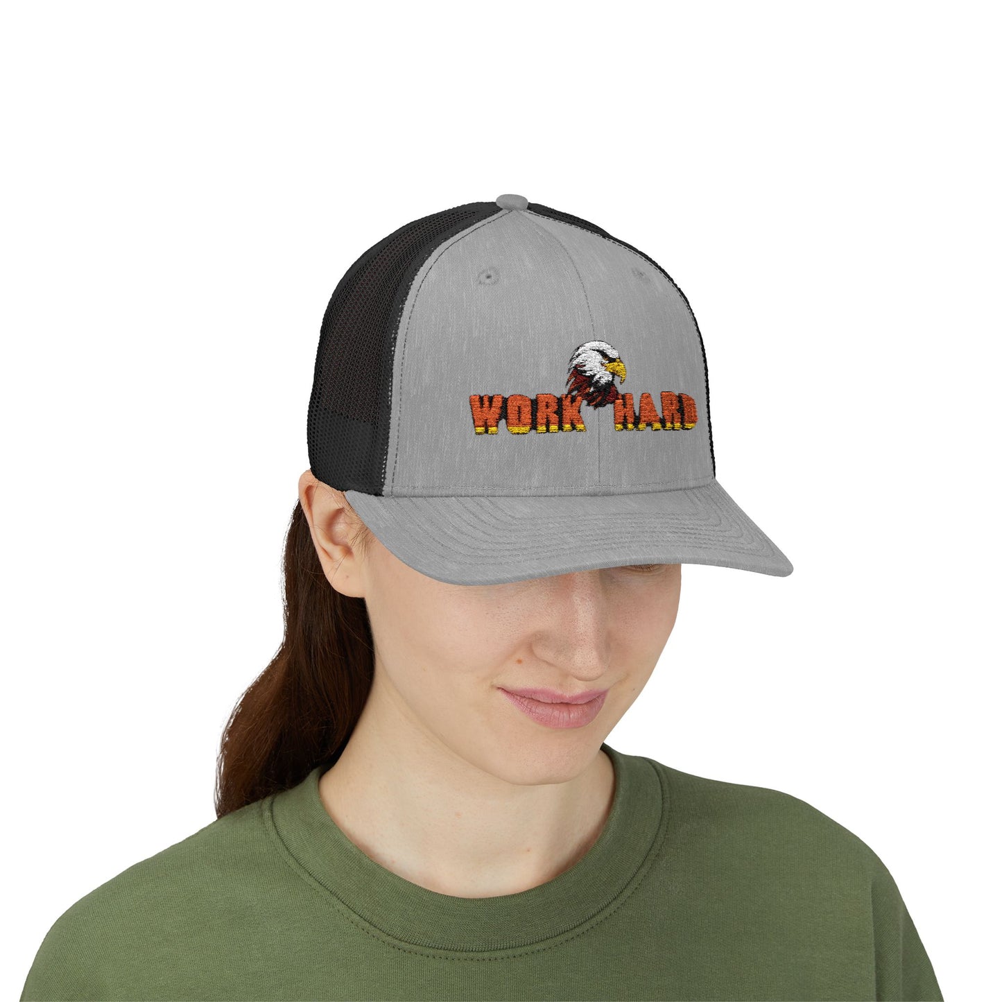 Work Hard Eagle Snapback Cap