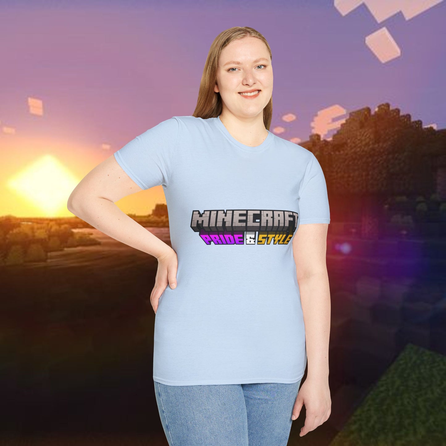 Minecraft Pride & Style T-Shirt for Game Lovers, Unisex Graphic Tee for Pride Events, Casual Wear, Gamer Gift, Comfortable Fashion