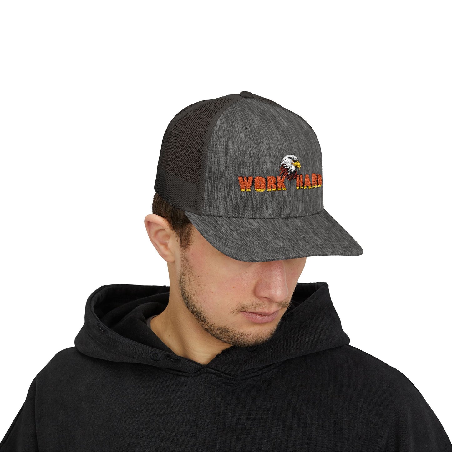 Work Hard Eagle Snapback Cap