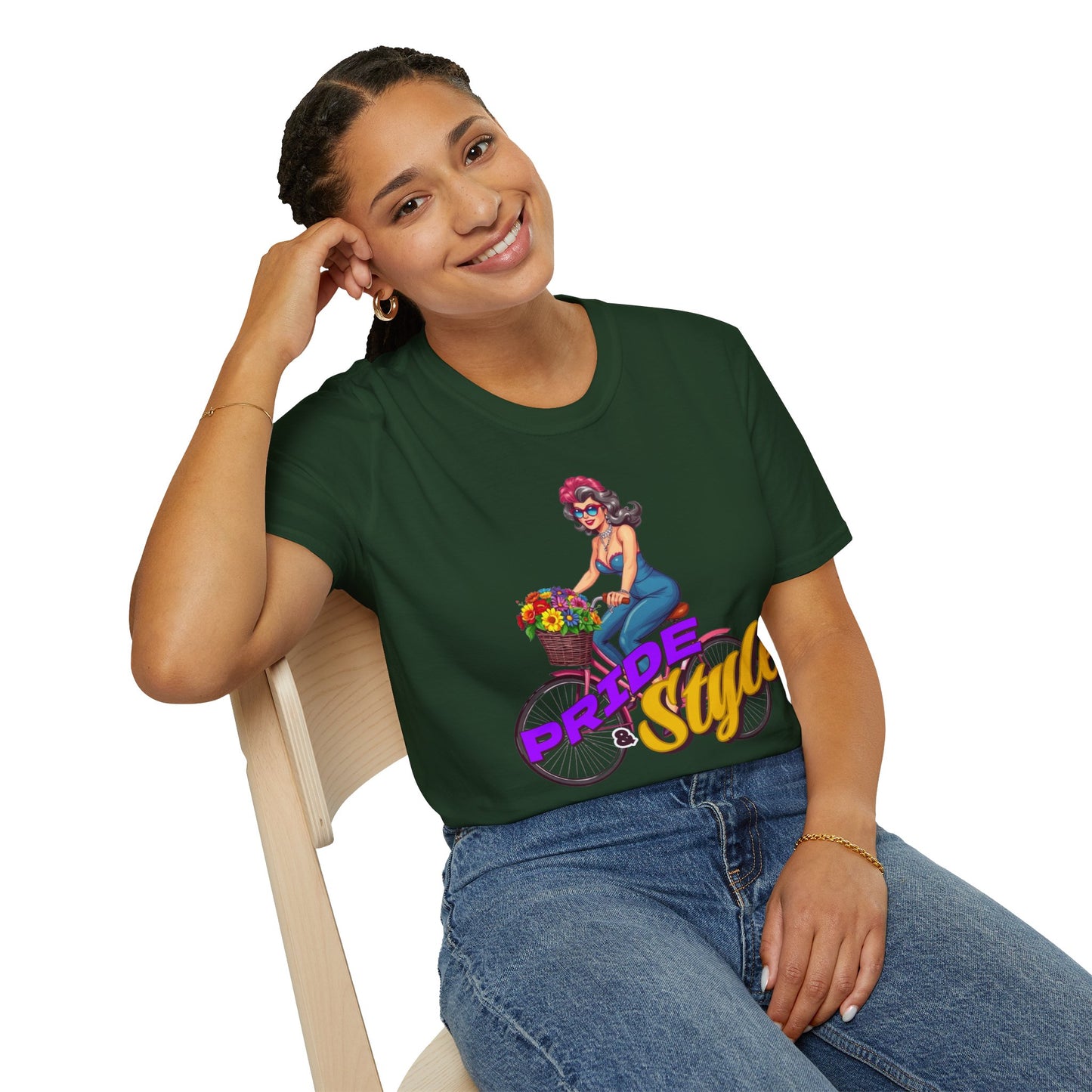 Pride Style Unisex T-Shirt, Fun Summer Tee, LGBTQ+ Gift, Bike Lover Shirt, Festival Wear, Colorful Pride Apparel