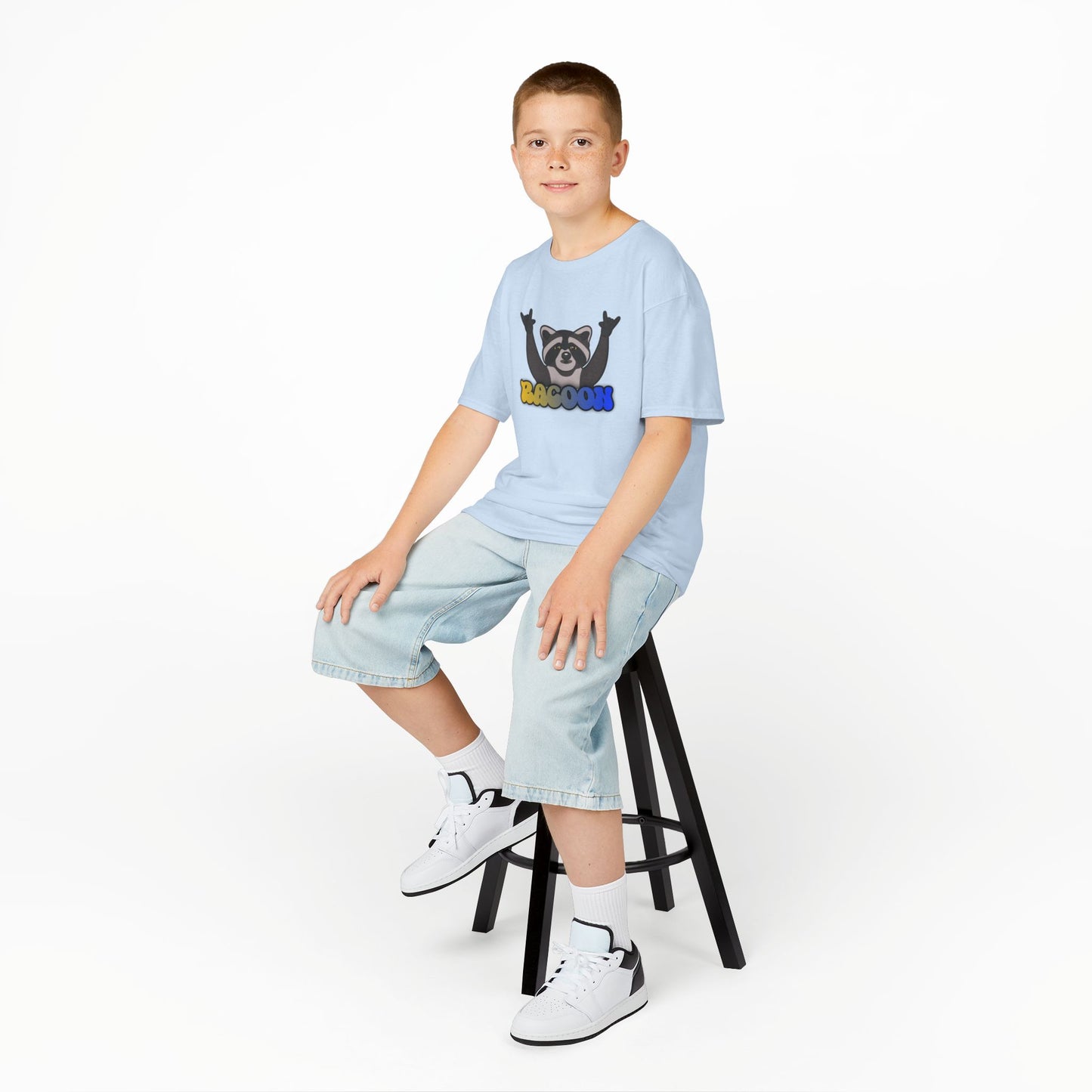 Rockin' Raccoon Kids Tee | Fun Cotton Shirt for Boys & Girls, Cute Animal Graphic Tee, Birthday Gift, Playtime Essential