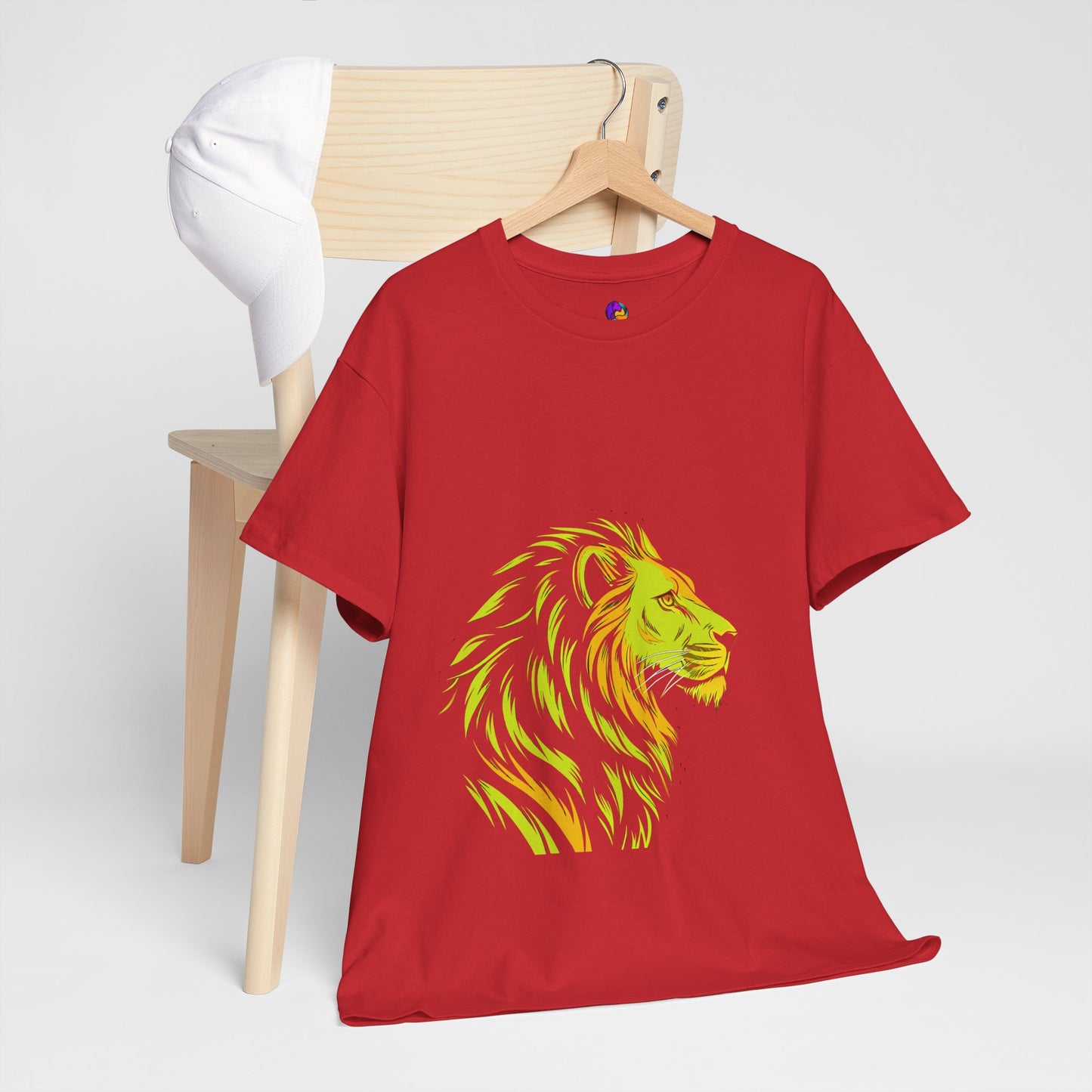 Stylish Lion Graphic Tee for Animal Lovers, Unisex Heavy Cotton T-Shirt, Casual Wear, Birthday Gift, Nature Lover's Top, Unique Design