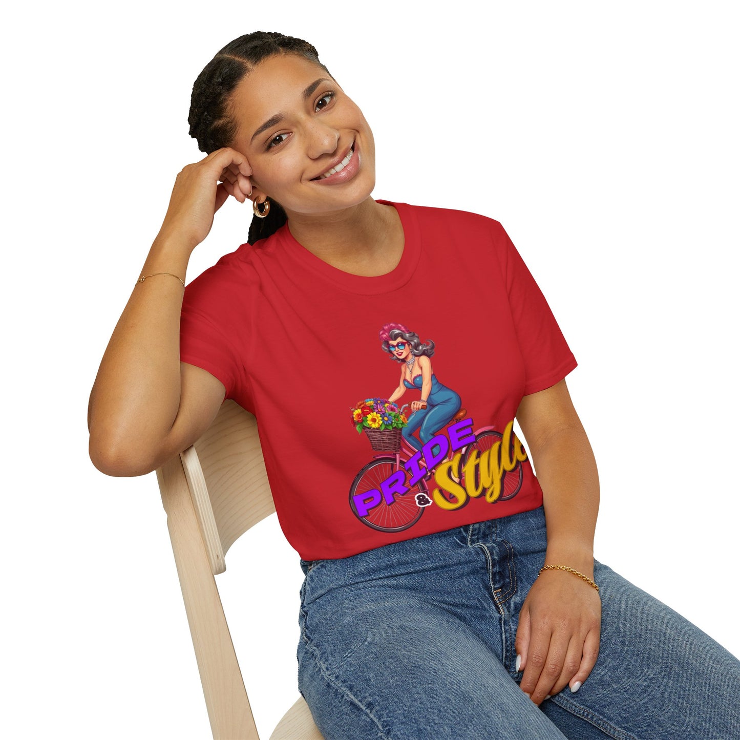 Pride Style Unisex T-Shirt, Fun Summer Tee, LGBTQ+ Gift, Bike Lover Shirt, Festival Wear, Colorful Pride Apparel