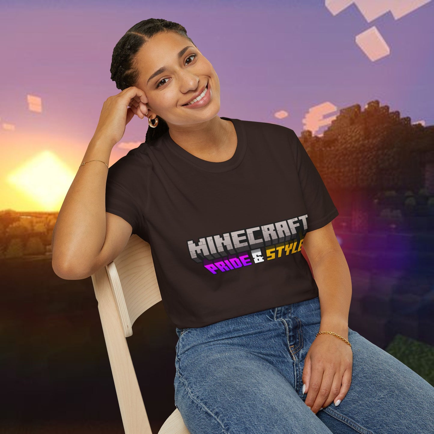Minecraft Pride & Style T-Shirt for Game Lovers, Unisex Graphic Tee for Pride Events, Casual Wear, Gamer Gift, Comfortable Fashion