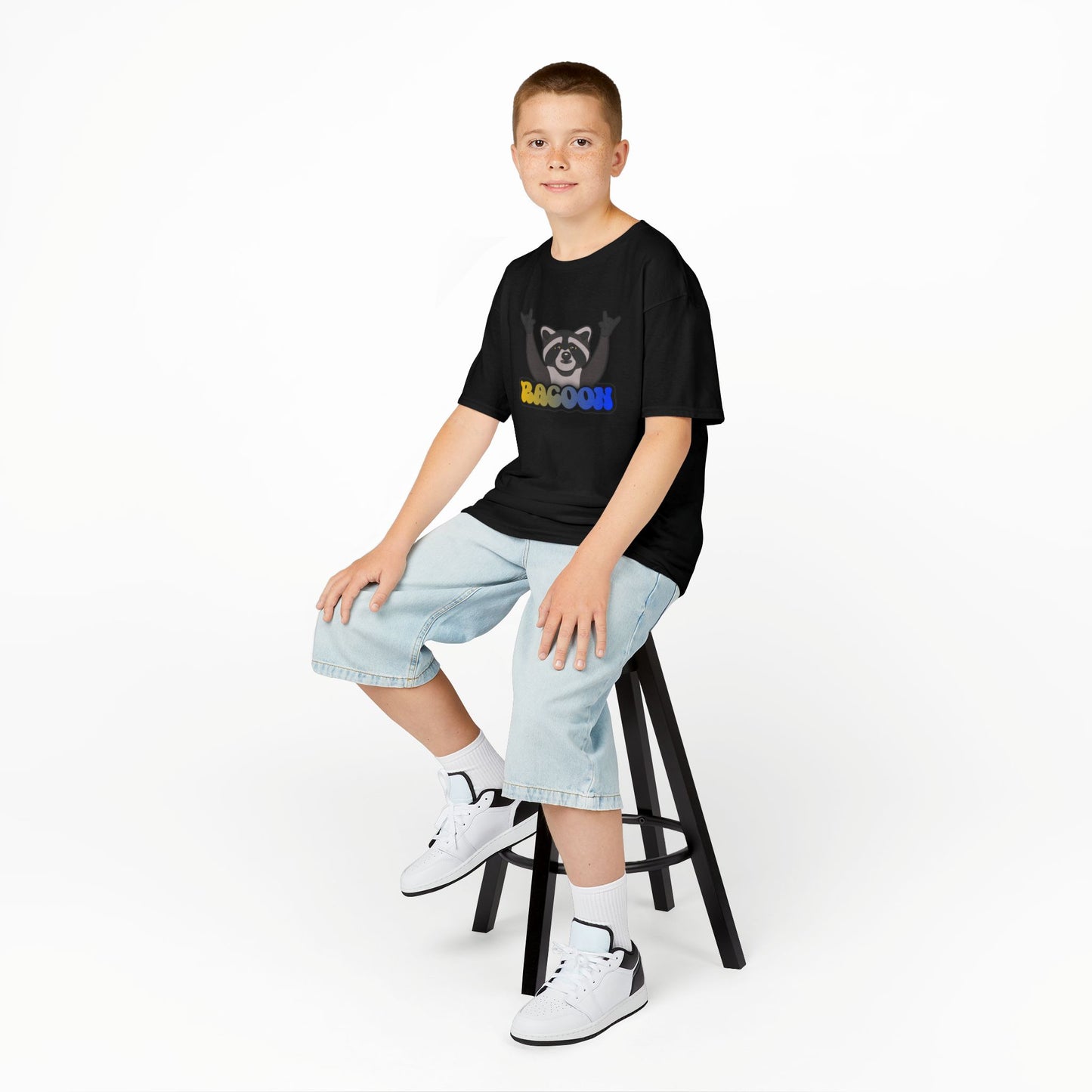 Rockin' Raccoon Kids Tee | Fun Cotton Shirt for Boys & Girls, Cute Animal Graphic Tee, Birthday Gift, Playtime Essential