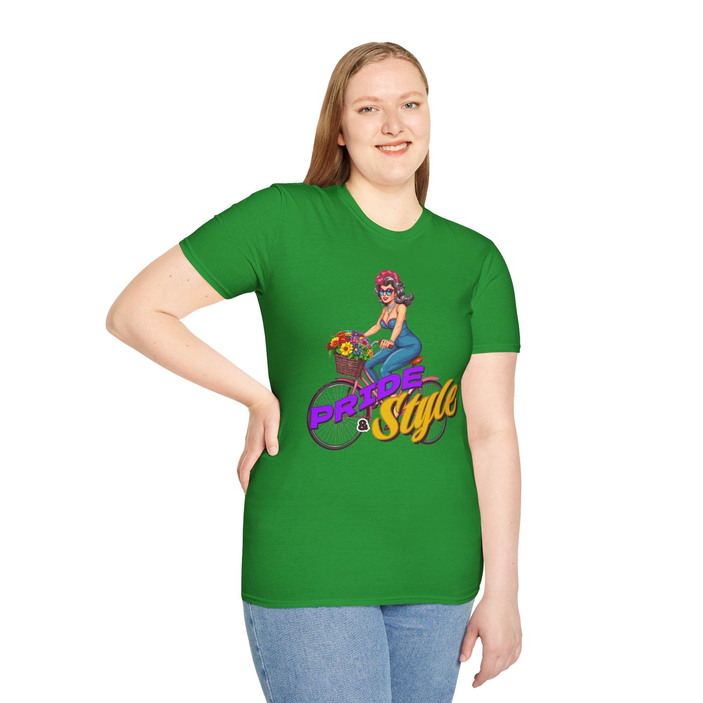 Pride Style Unisex T-Shirt, Fun Summer Tee, LGBTQ+ Gift, Bike Lover Shirt, Festival Wear, Colorful Pride Apparel
