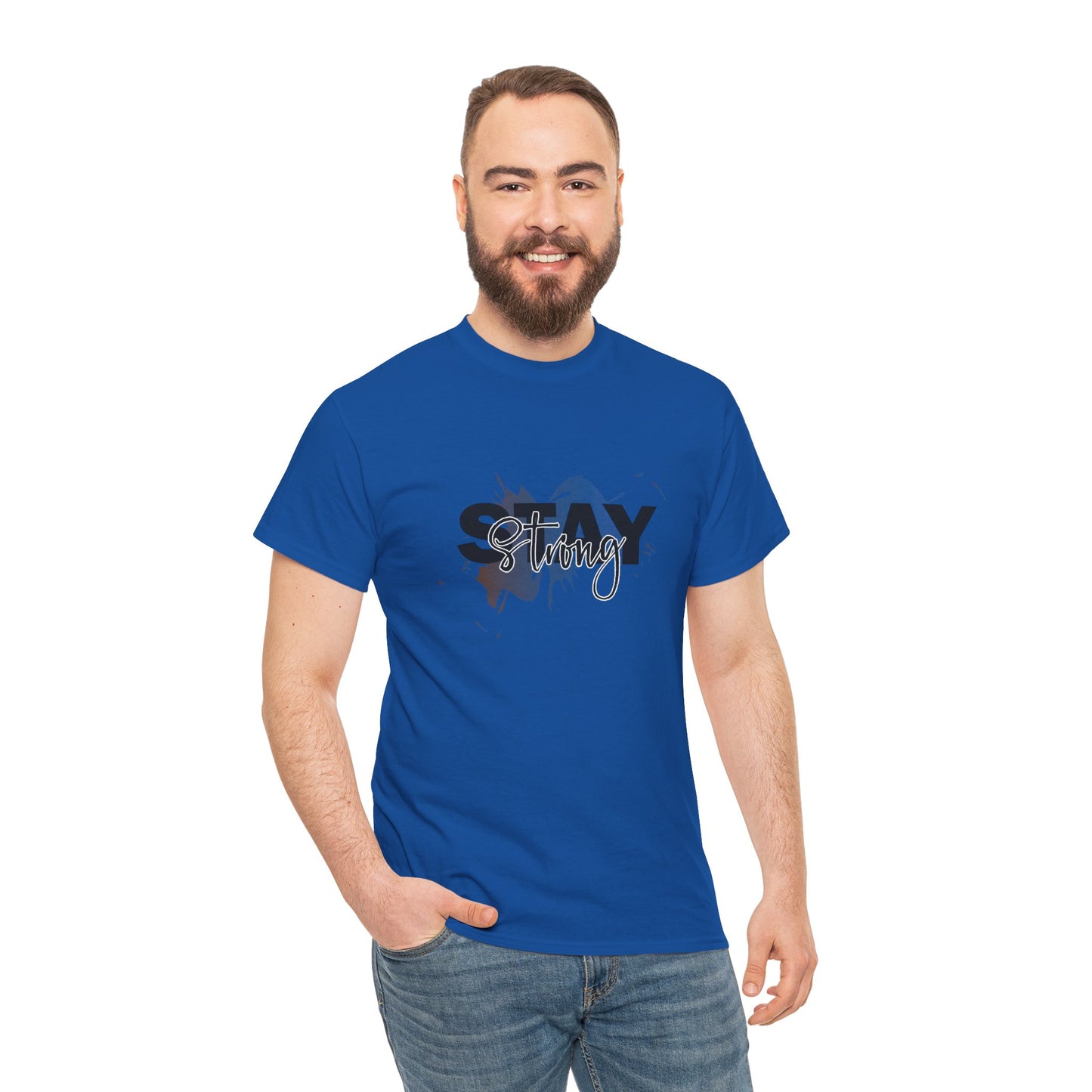 Stay Strong Unisex Heavy Cotton Tee, Inspirational T-Shirt, Motivational Apparel, Casual Wear, Gifts for Him/Her, Everyday Comfort