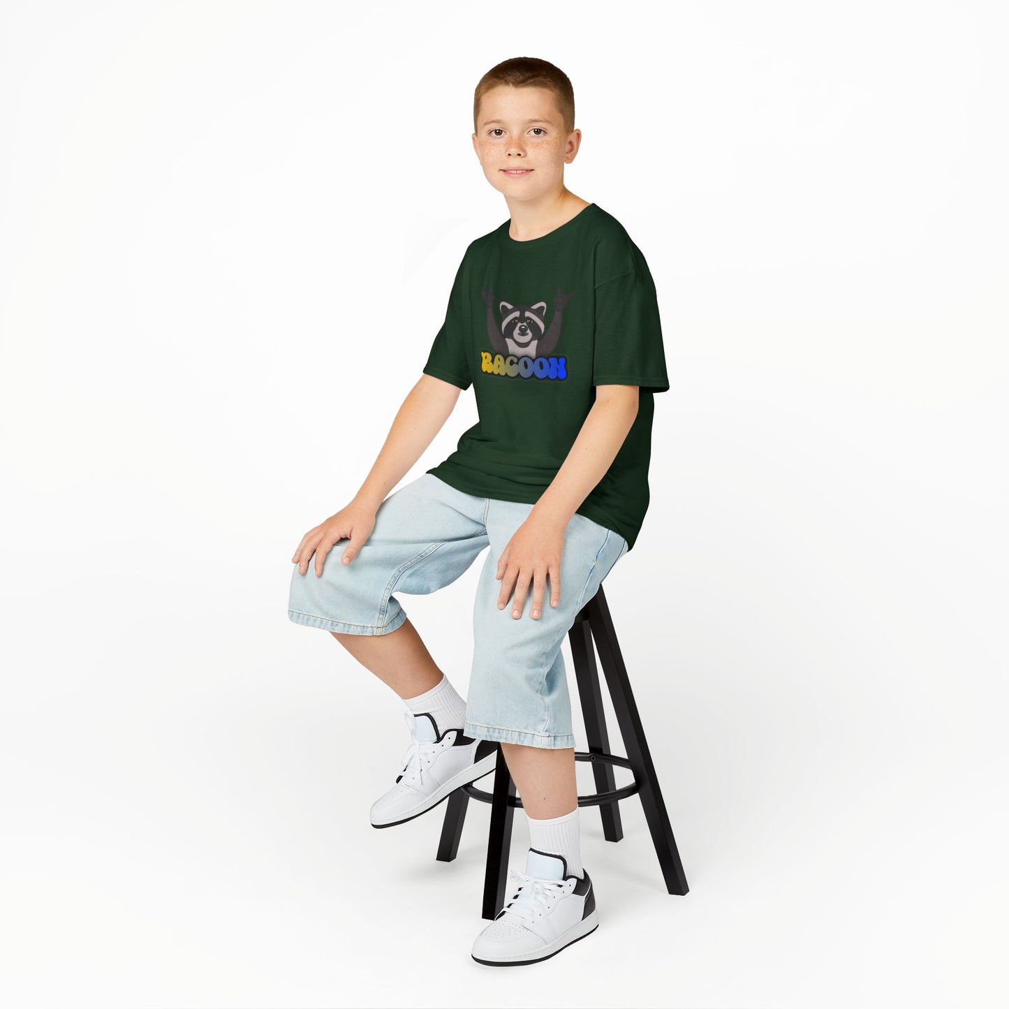 Rockin' Raccoon Kids Tee | Fun Cotton Shirt for Boys & Girls, Cute Animal Graphic Tee, Birthday Gift, Playtime Essential