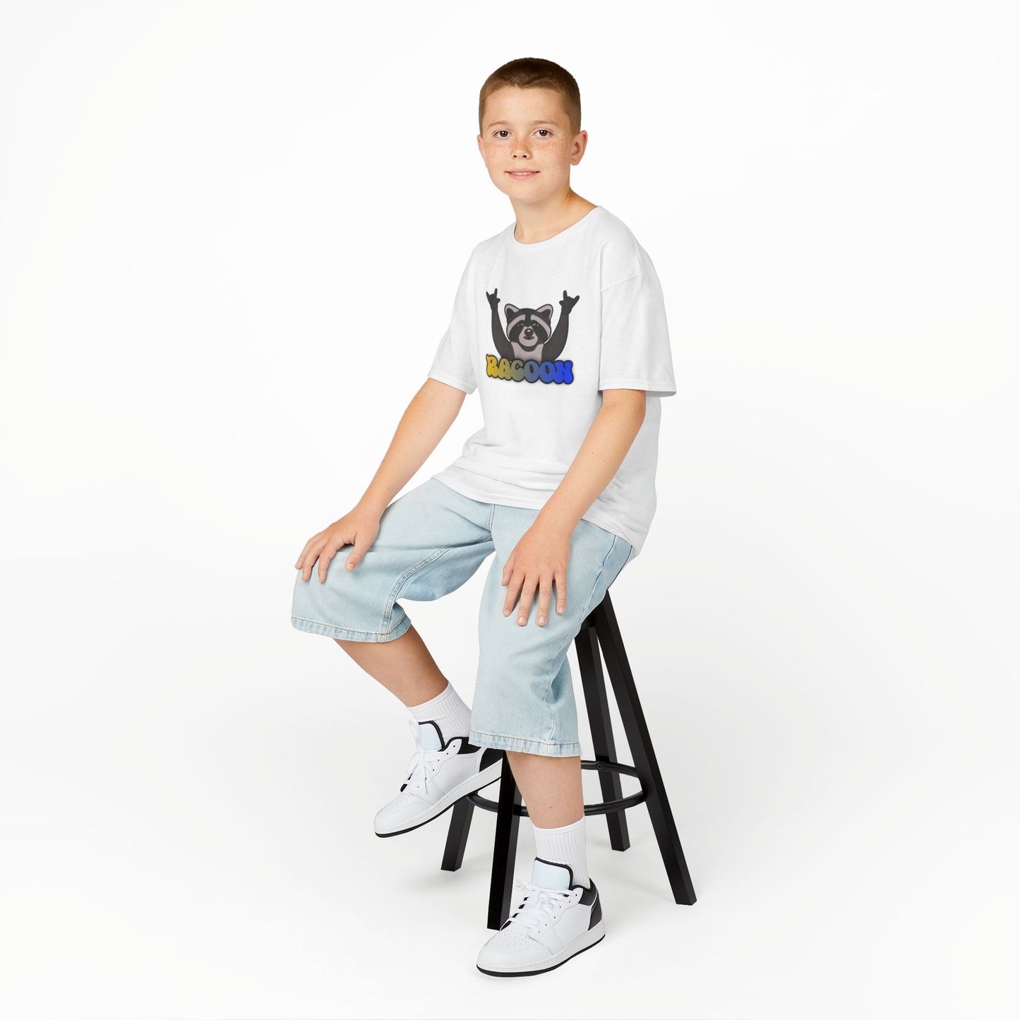 Rockin' Raccoon Kids Tee | Fun Cotton Shirt for Boys & Girls, Cute Animal Graphic Tee, Birthday Gift, Playtime Essential