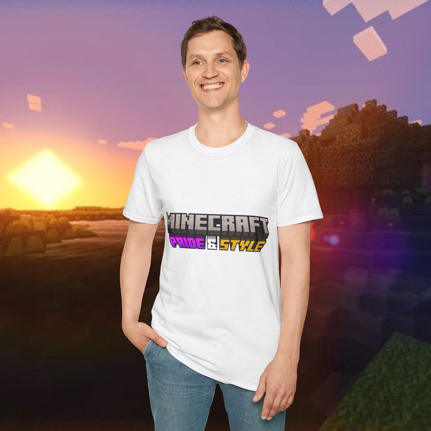 Minecraft Pride & Style T-Shirt for Game Lovers, Unisex Graphic Tee for Pride Events, Casual Wear, Gamer Gift, Comfortable Fashion