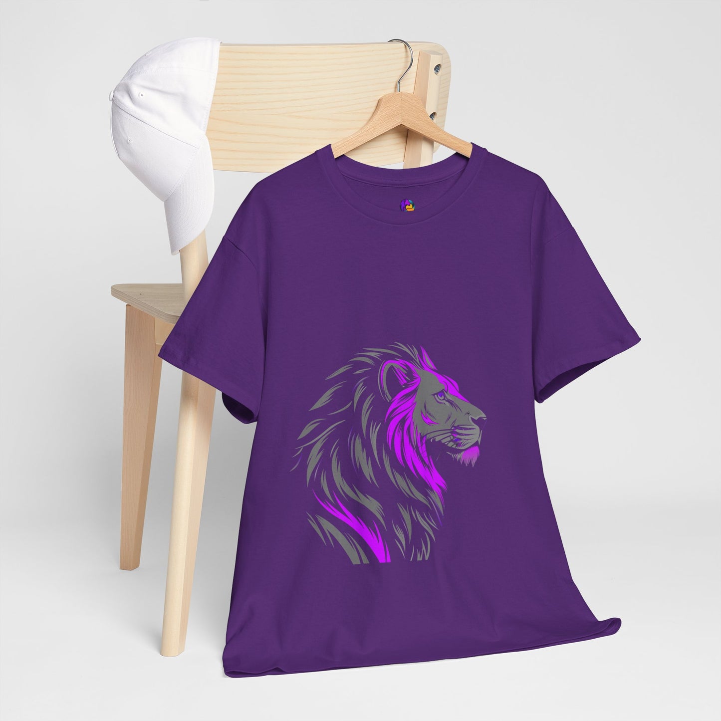 Stylish Lion Graphic Tee for Animal Lovers, Unisex Heavy Cotton T-Shirt, Casual Wear, Birthday Gift, Nature Lover's Top, Unique Design