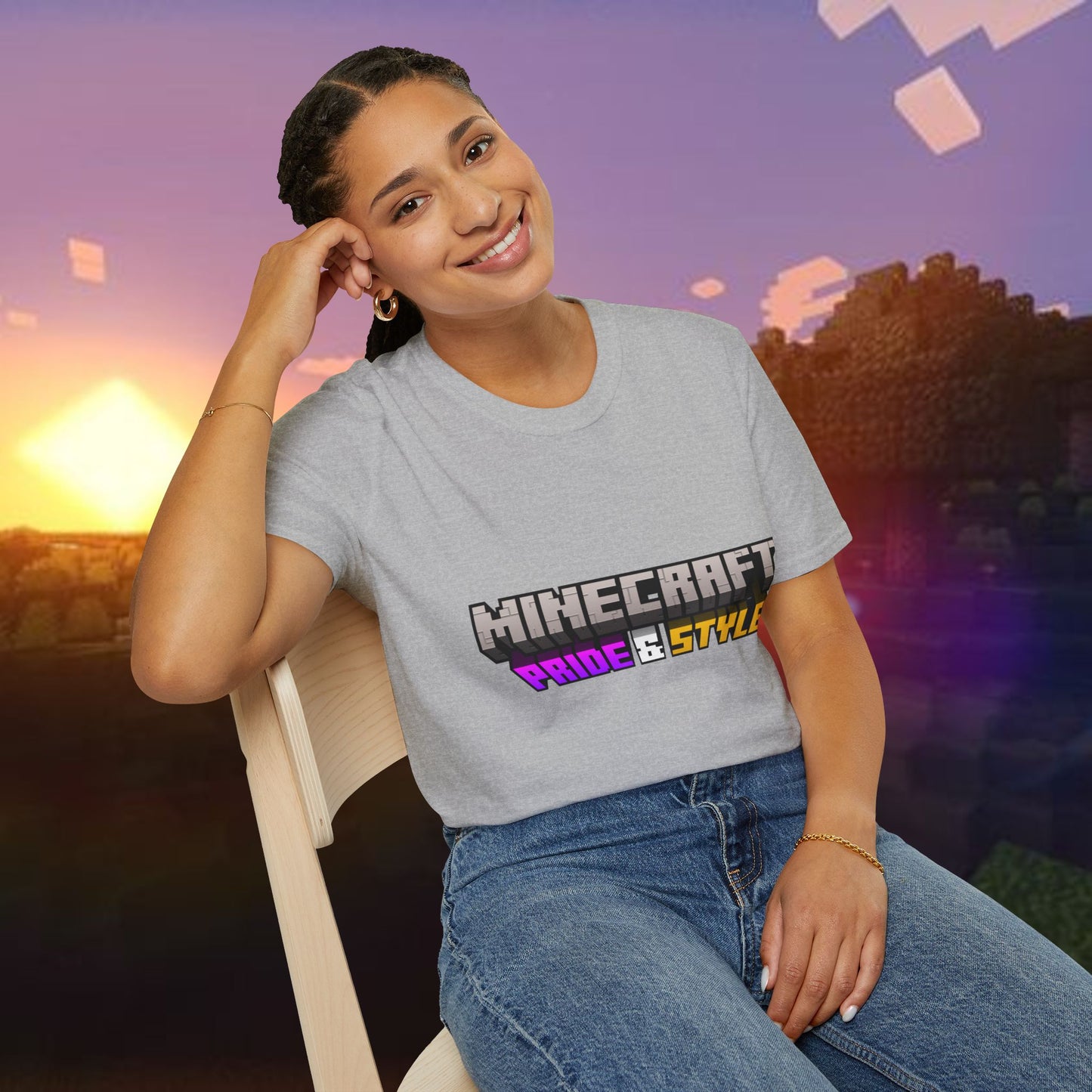 Minecraft Pride & Style T-Shirt for Game Lovers, Unisex Graphic Tee for Pride Events, Casual Wear, Gamer Gift, Comfortable Fashion