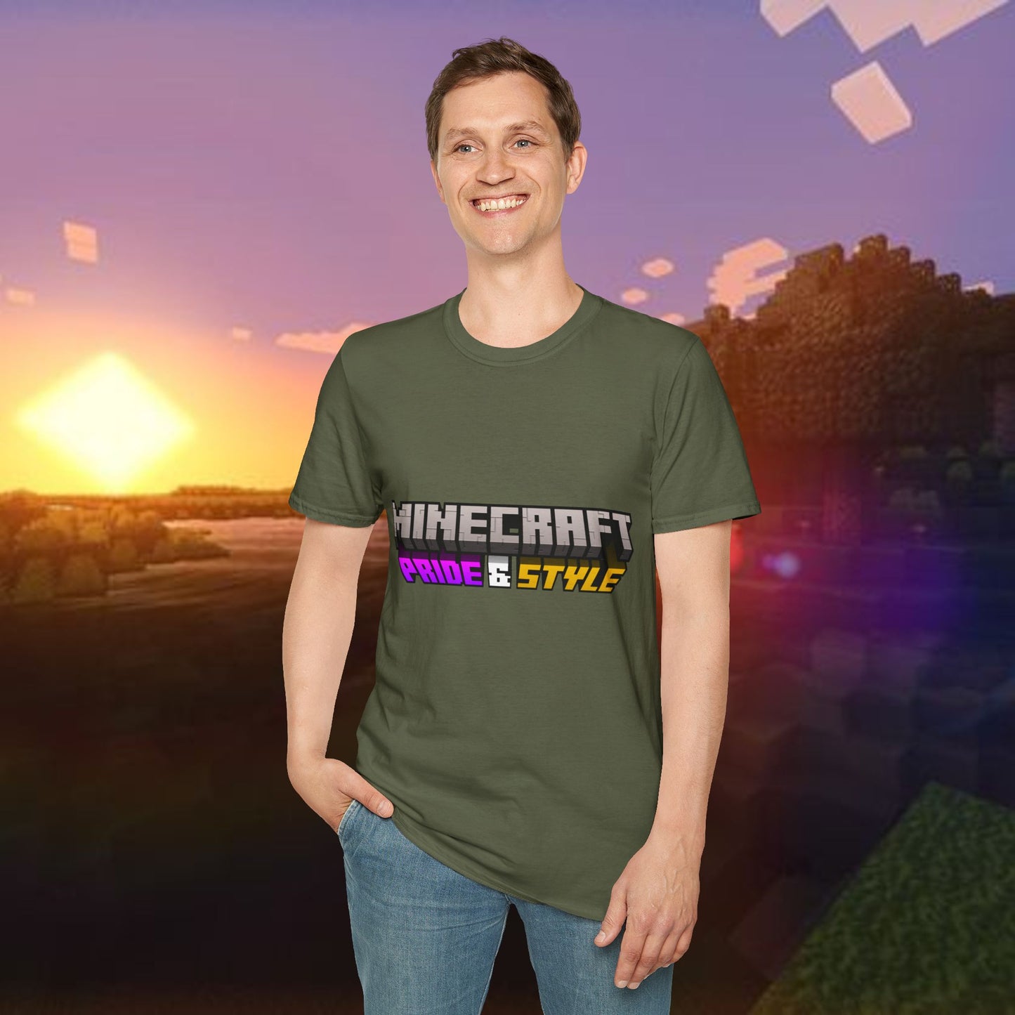 Minecraft Pride & Style T-Shirt for Game Lovers, Unisex Graphic Tee for Pride Events, Casual Wear, Gamer Gift, Comfortable Fashion