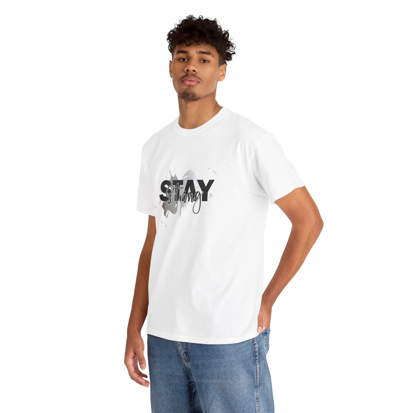 Stay Strong Unisex Heavy Cotton Tee, Inspirational T-Shirt, Motivational Apparel, Casual Wear, Gifts for Him/Her, Everyday Comfort