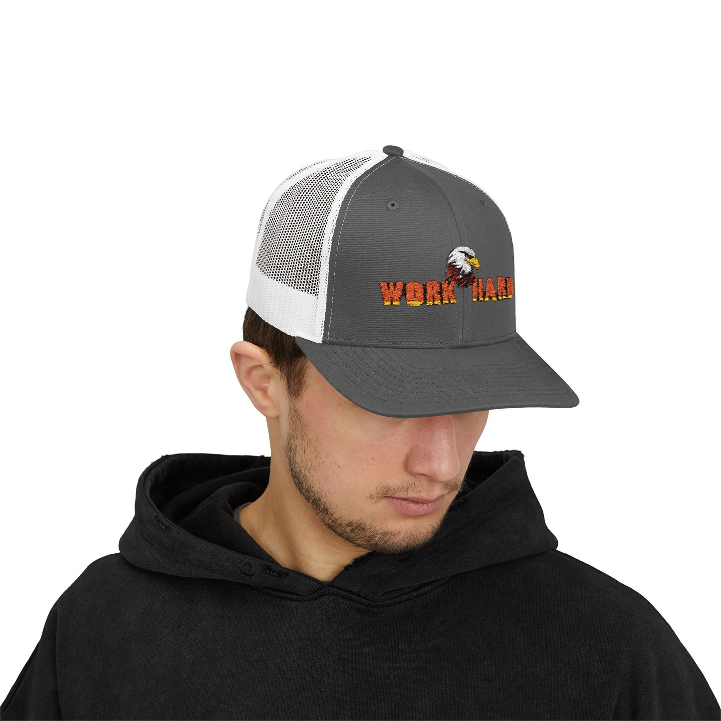 Work Hard Eagle Snapback Cap