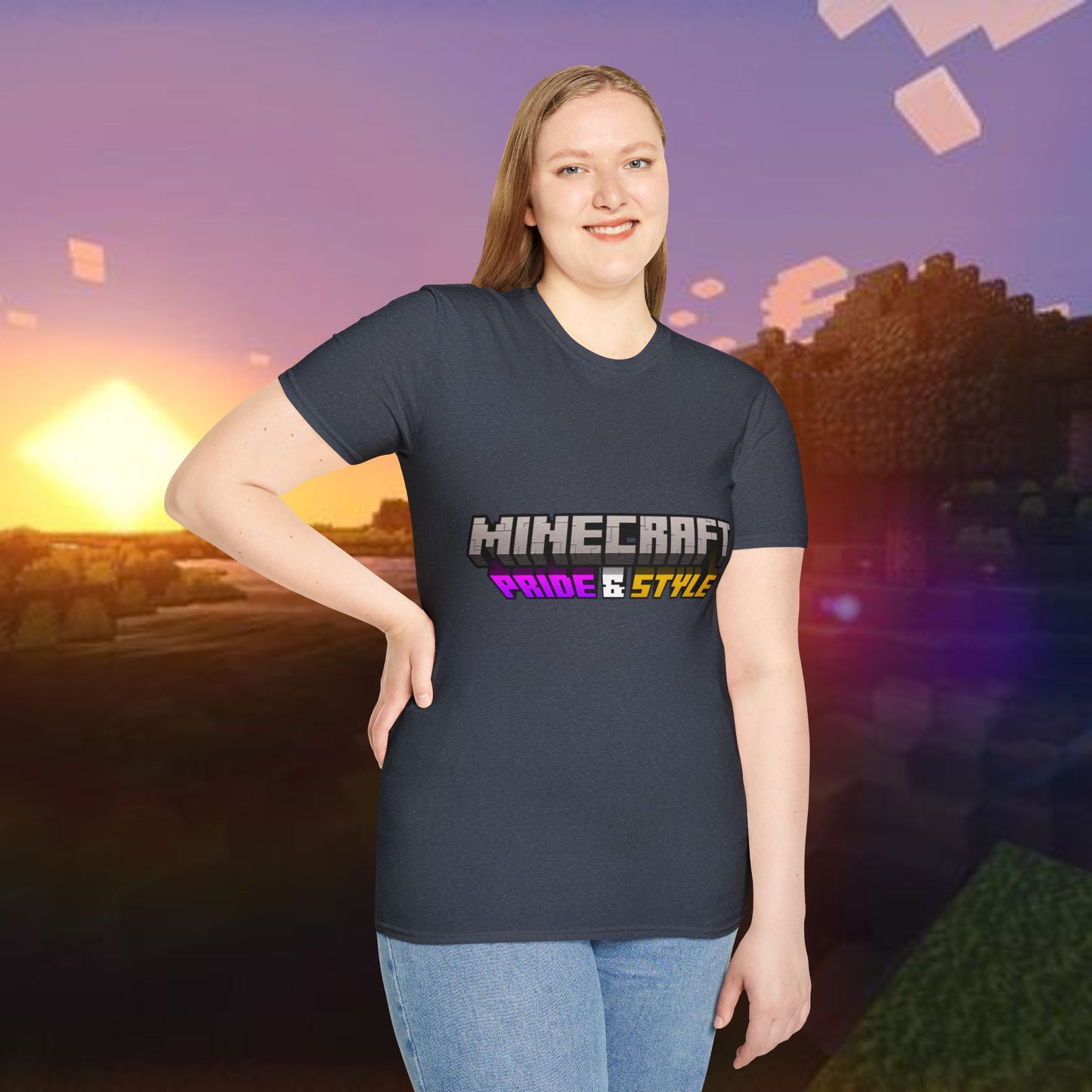 Minecraft Pride & Style T-Shirt for Game Lovers, Unisex Graphic Tee for Pride Events, Casual Wear, Gamer Gift, Comfortable Fashion