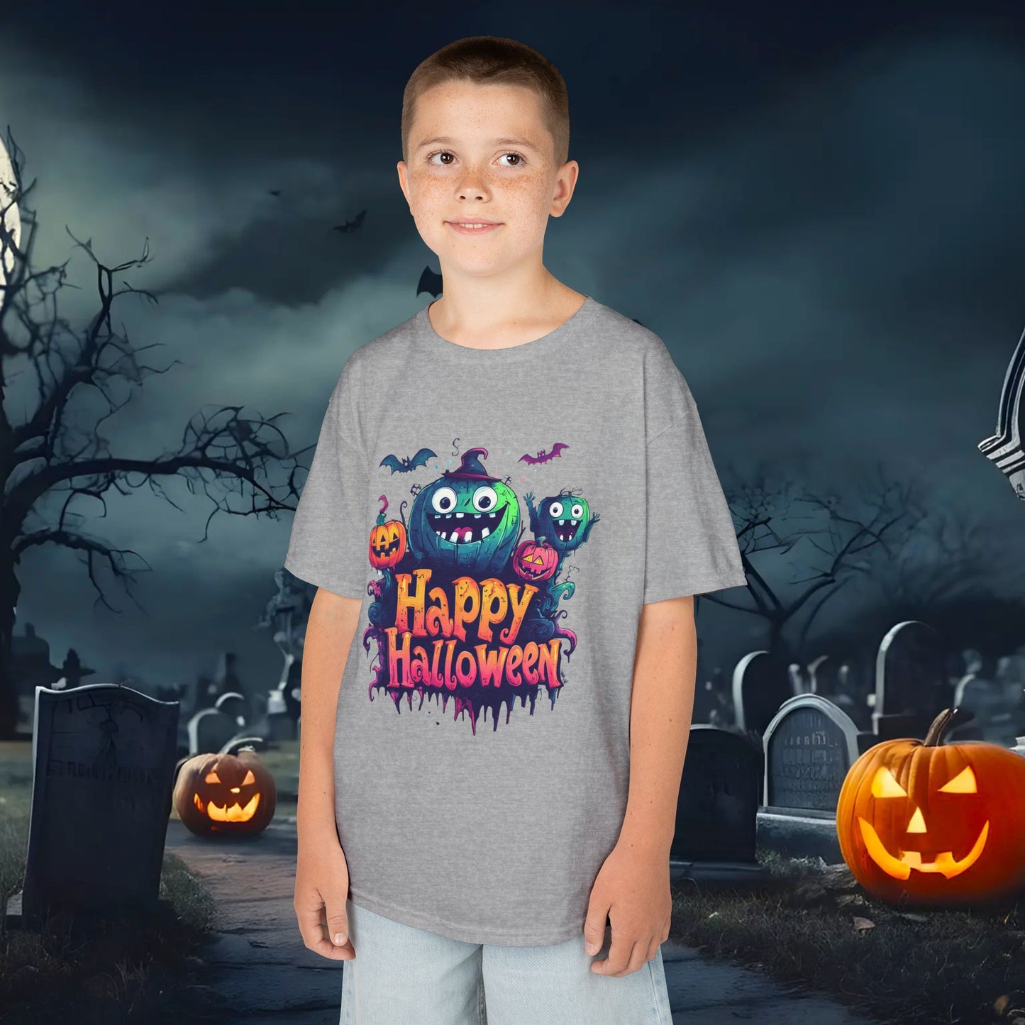 Halloween Kids Tee, Spooky T-Shirt for Children, Perfect for Halloween Parties, Trick or Treating, Gifting to Kids