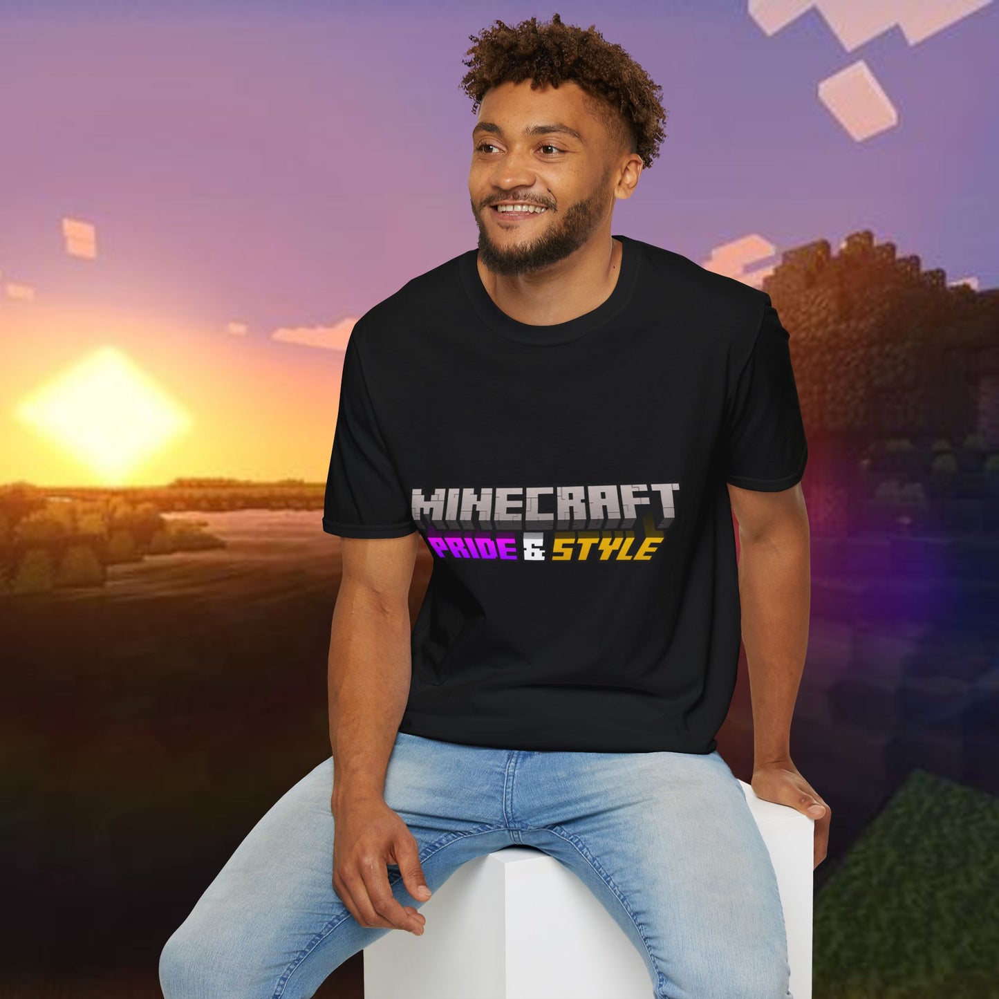 Minecraft Pride & Style T-Shirt for Game Lovers, Unisex Graphic Tee for Pride Events, Casual Wear, Gamer Gift, Comfortable Fashion