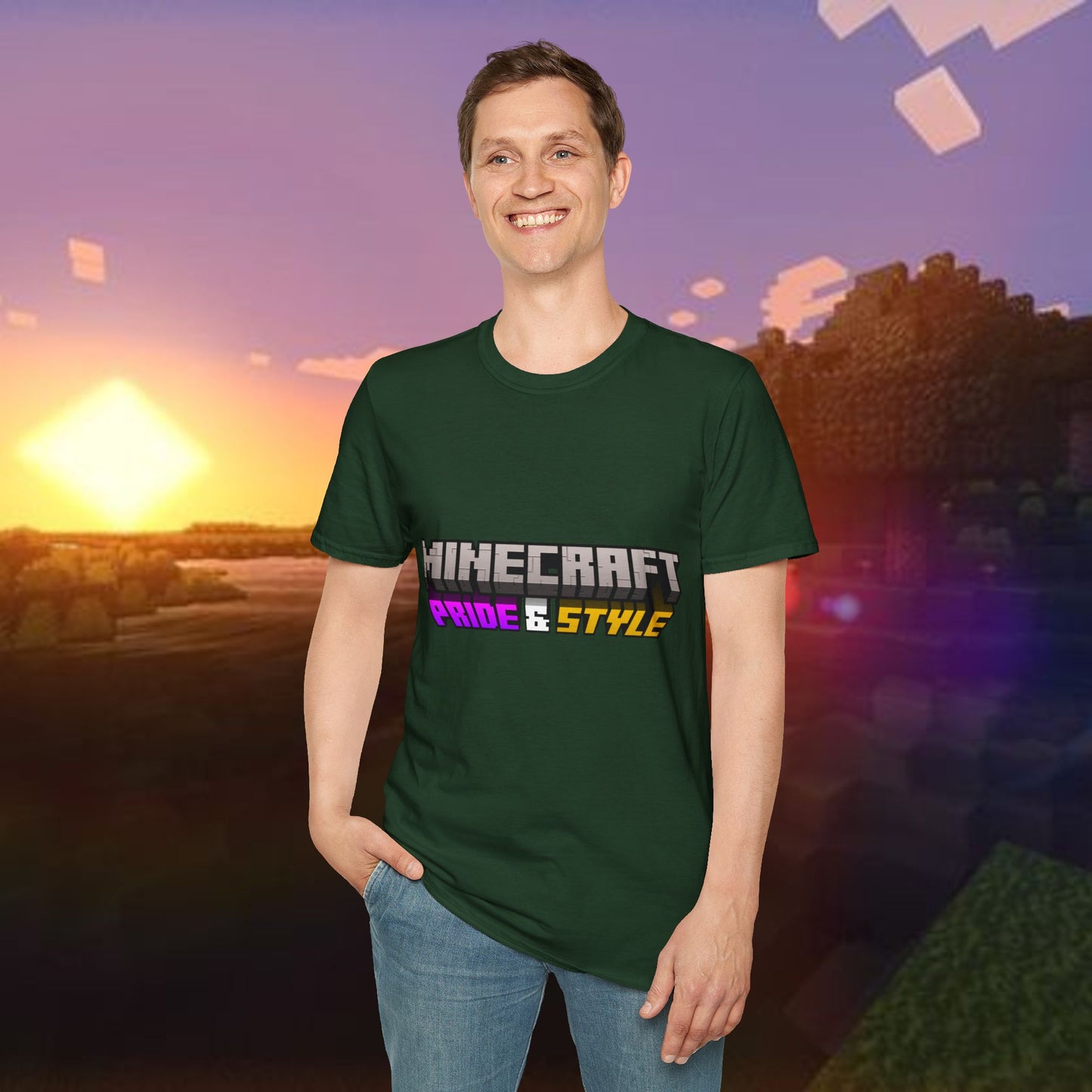 Minecraft Pride & Style T-Shirt for Game Lovers, Unisex Graphic Tee for Pride Events, Casual Wear, Gamer Gift, Comfortable Fashion
