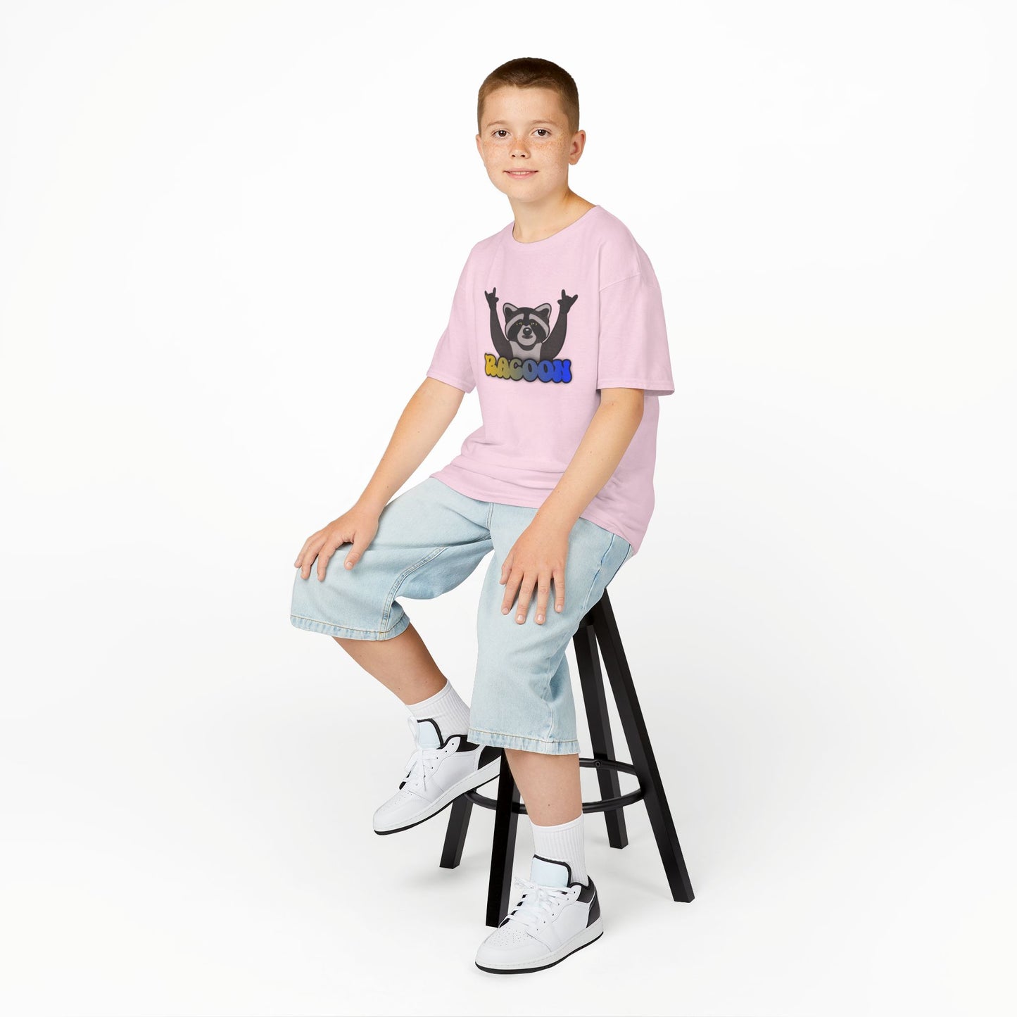 Rockin' Raccoon Kids Tee | Fun Cotton Shirt for Boys & Girls, Cute Animal Graphic Tee, Birthday Gift, Playtime Essential