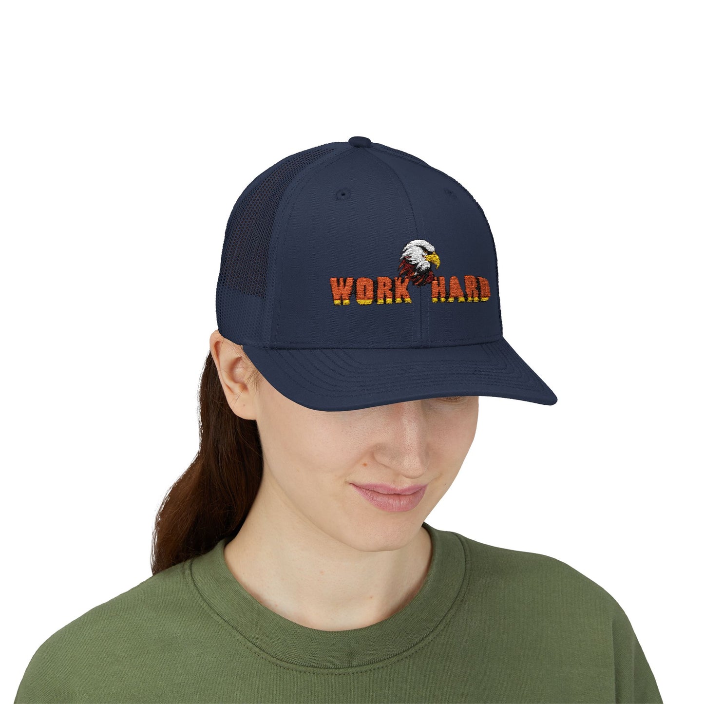 Work Hard Eagle Snapback Cap