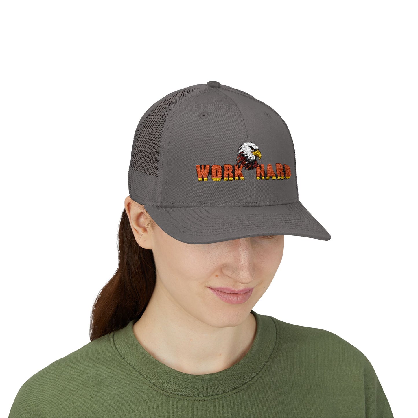 Work Hard Eagle Snapback Cap