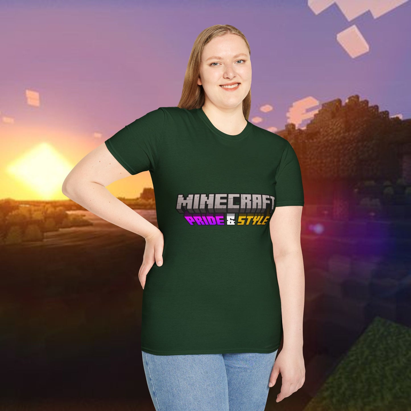 Minecraft Pride & Style T-Shirt for Game Lovers, Unisex Graphic Tee for Pride Events, Casual Wear, Gamer Gift, Comfortable Fashion