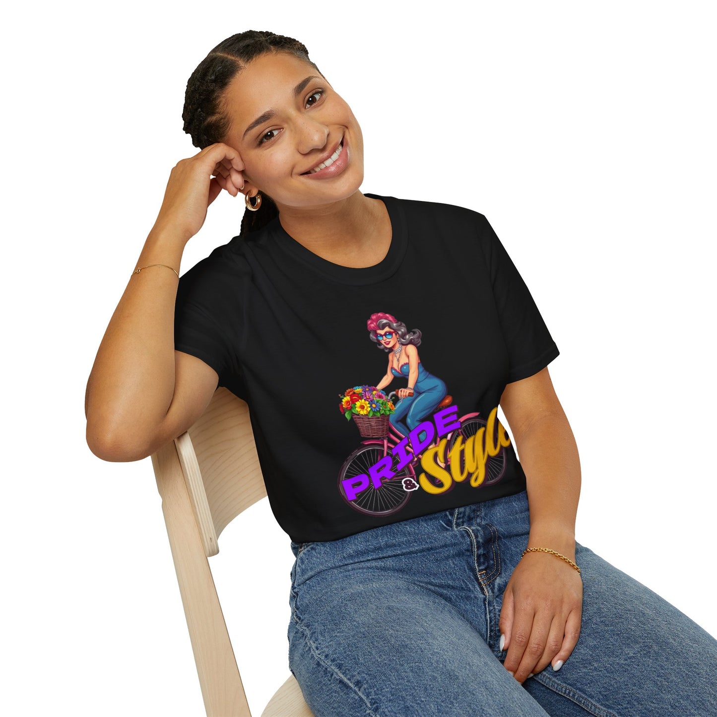 Pride Style Unisex T-Shirt, Fun Summer Tee, LGBTQ+ Gift, Bike Lover Shirt, Festival Wear, Colorful Pride Apparel