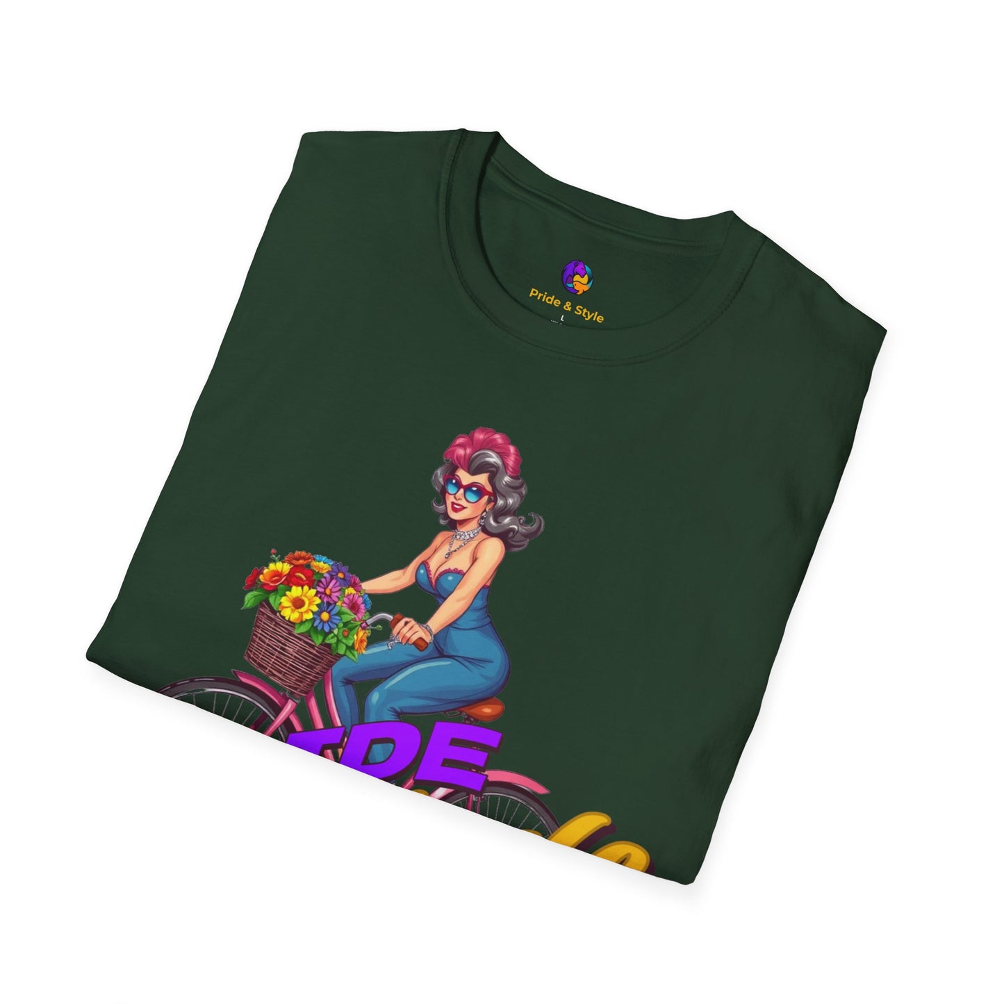 Pride Style Unisex T-Shirt, Fun Summer Tee, LGBTQ+ Gift, Bike Lover Shirt, Festival Wear, Colorful Pride Apparel