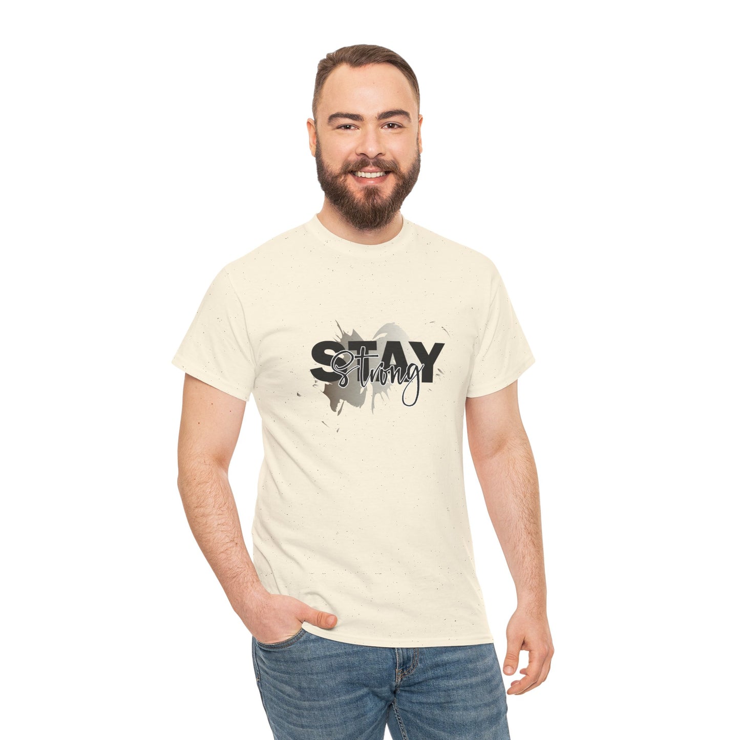Stay Strong Unisex Heavy Cotton Tee, Inspirational T-Shirt, Motivational Apparel, Casual Wear, Gifts for Him/Her, Everyday Comfort
