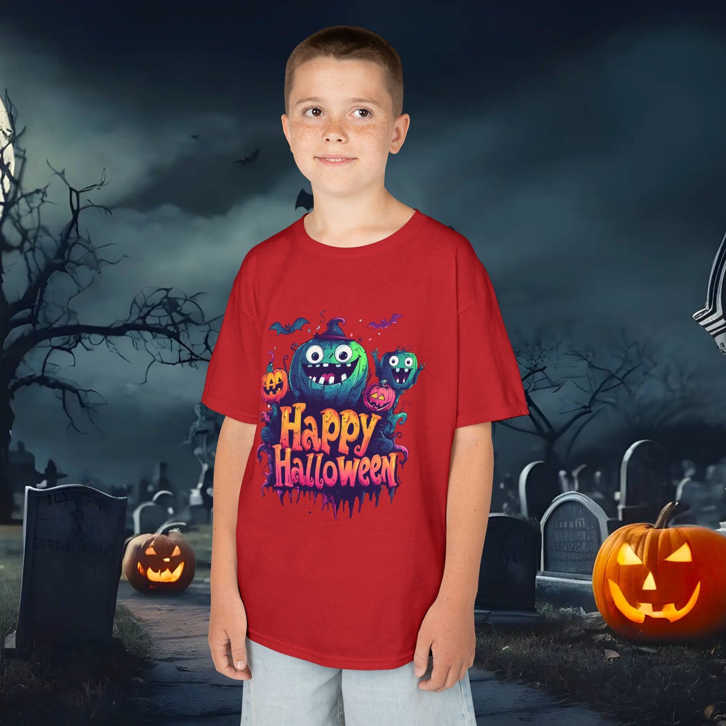 Halloween Kids Tee, Spooky T-Shirt for Children, Perfect for Halloween Parties, Trick or Treating, Gifting to Kids