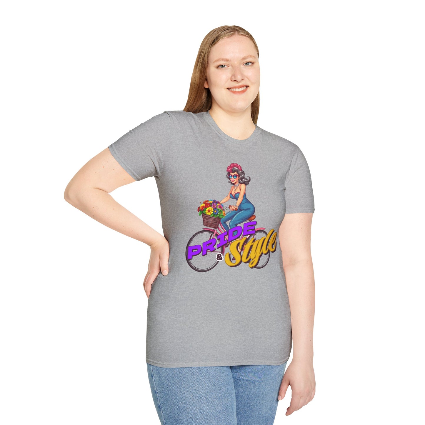 Pride Style Unisex T-Shirt, Fun Summer Tee, LGBTQ+ Gift, Bike Lover Shirt, Festival Wear, Colorful Pride Apparel