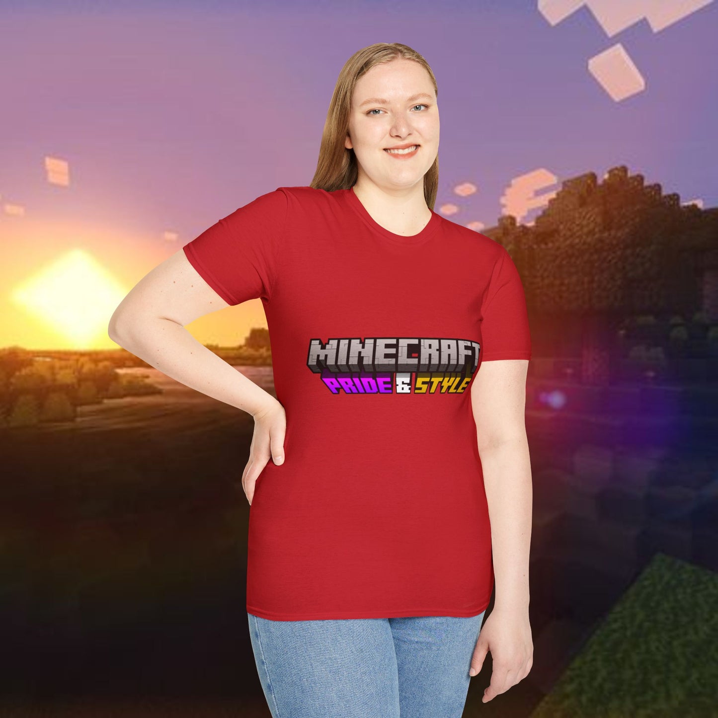 Minecraft Pride & Style T-Shirt for Game Lovers, Unisex Graphic Tee for Pride Events, Casual Wear, Gamer Gift, Comfortable Fashion