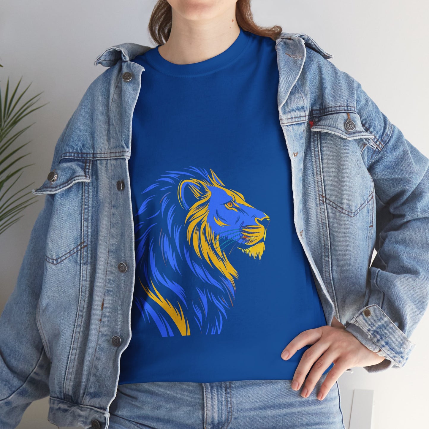 Stylish Lion Graphic Tee for Animal Lovers, Unisex Heavy Cotton T-Shirt, Casual Wear, Birthday Gift, Nature Lover's Top, Unique Design