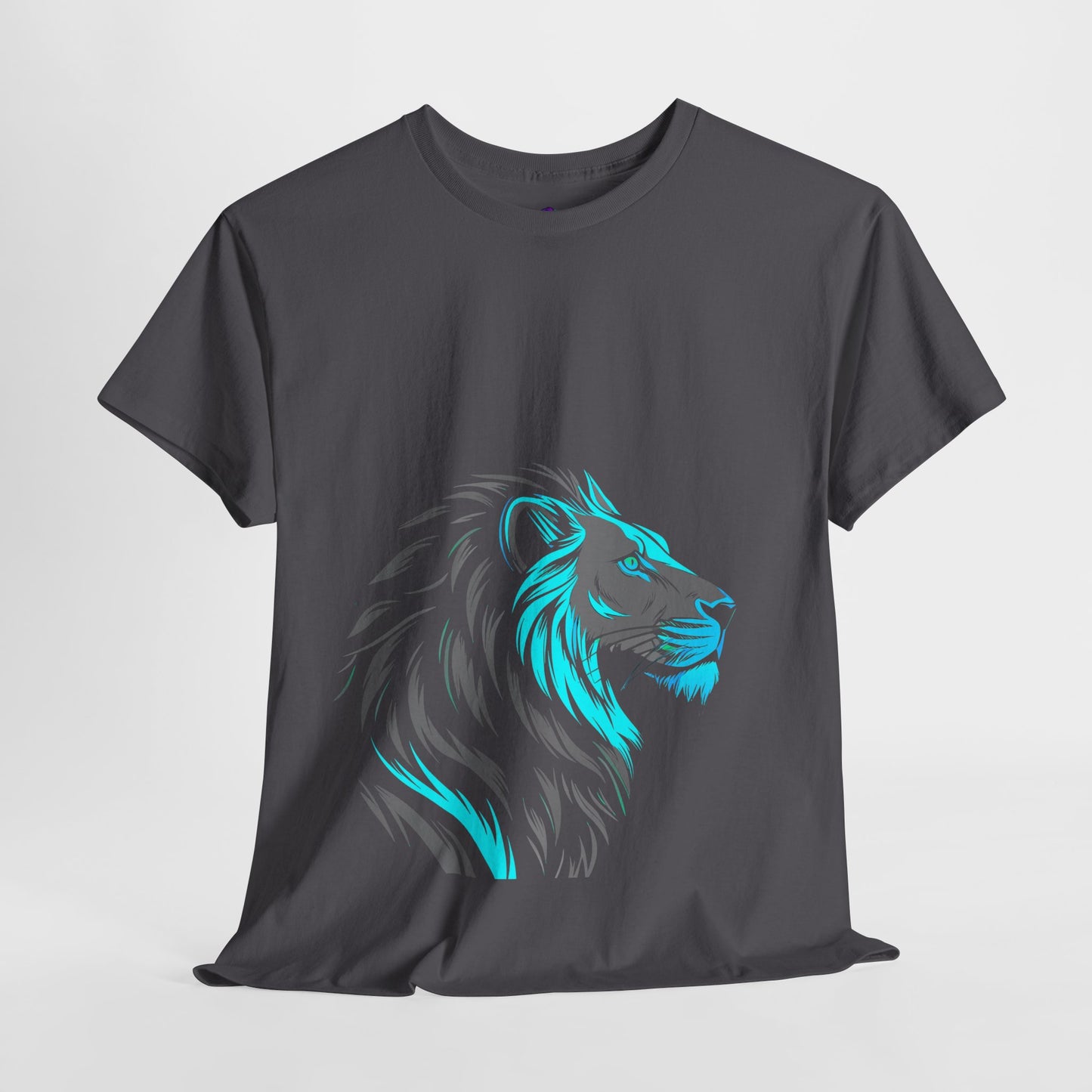 Stylish Lion Graphic Tee for Animal Lovers, Unisex Heavy Cotton T-Shirt, Casual Wear, Birthday Gift, Nature Lover's Top, Unique Design