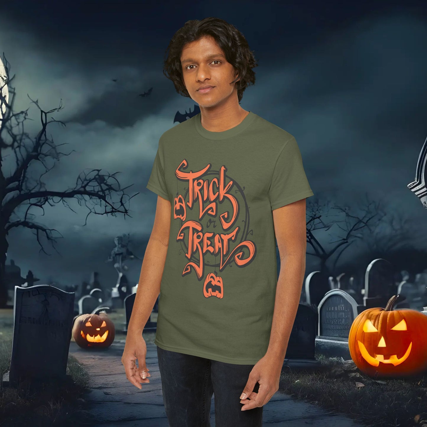 Halloween Trick or Treat Unisex Tee, Spooky Cotton Shirt, Fall Fashion, Halloween Costume Tee, Autumn Celebration Wear, Kids and Adults