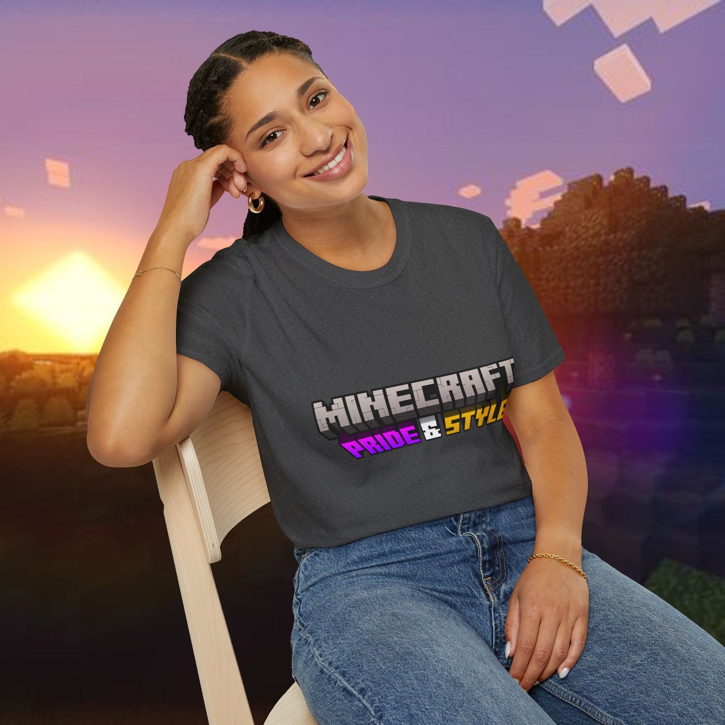Minecraft Pride & Style T-Shirt for Game Lovers, Unisex Graphic Tee for Pride Events, Casual Wear, Gamer Gift, Comfortable Fashion