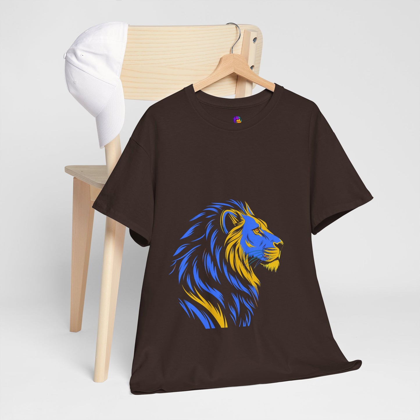 Stylish Lion Graphic Tee for Animal Lovers, Unisex Heavy Cotton T-Shirt, Casual Wear, Birthday Gift, Nature Lover's Top, Unique Design