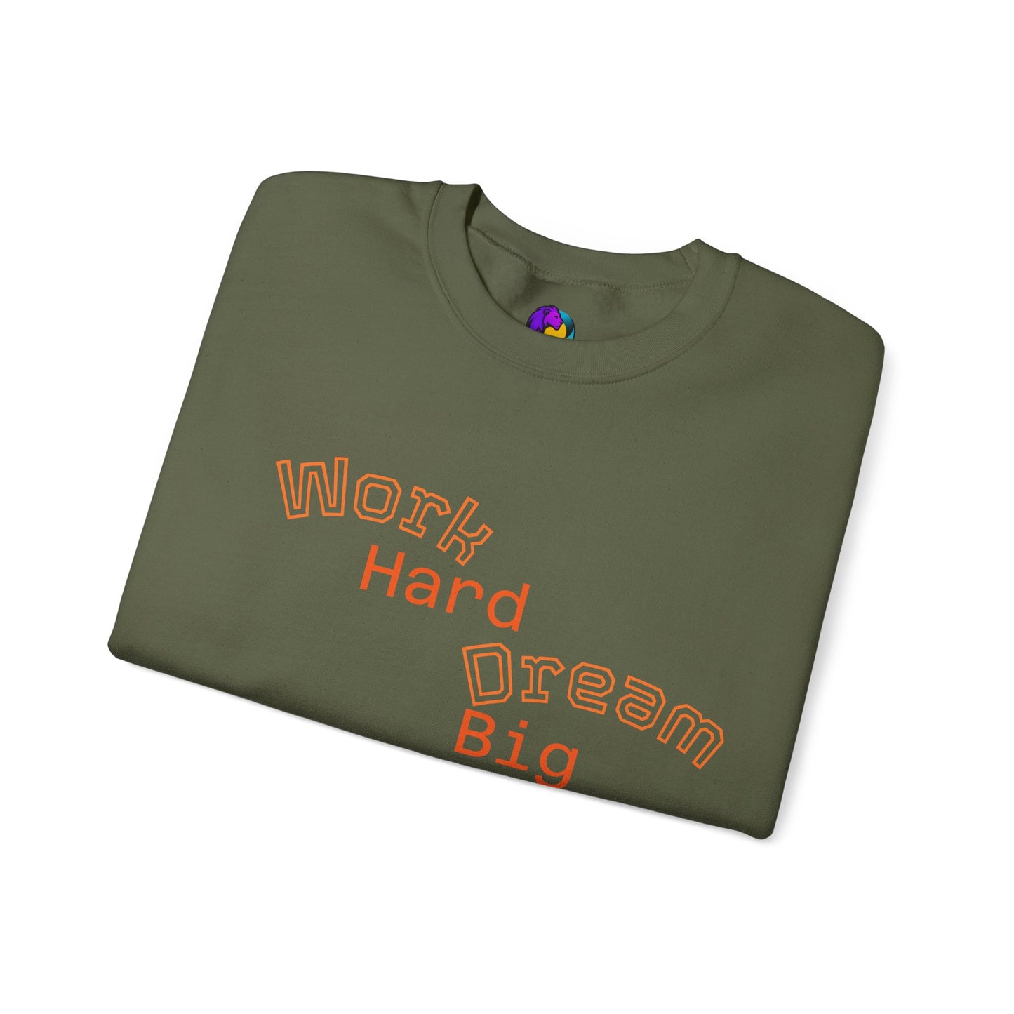 Inspirational Crewneck Sweatshirt - Work Hard Dream Big Stay Positive, Cozy Gift, Unisex Apparel, Motivational Fashion, Casual Wear,